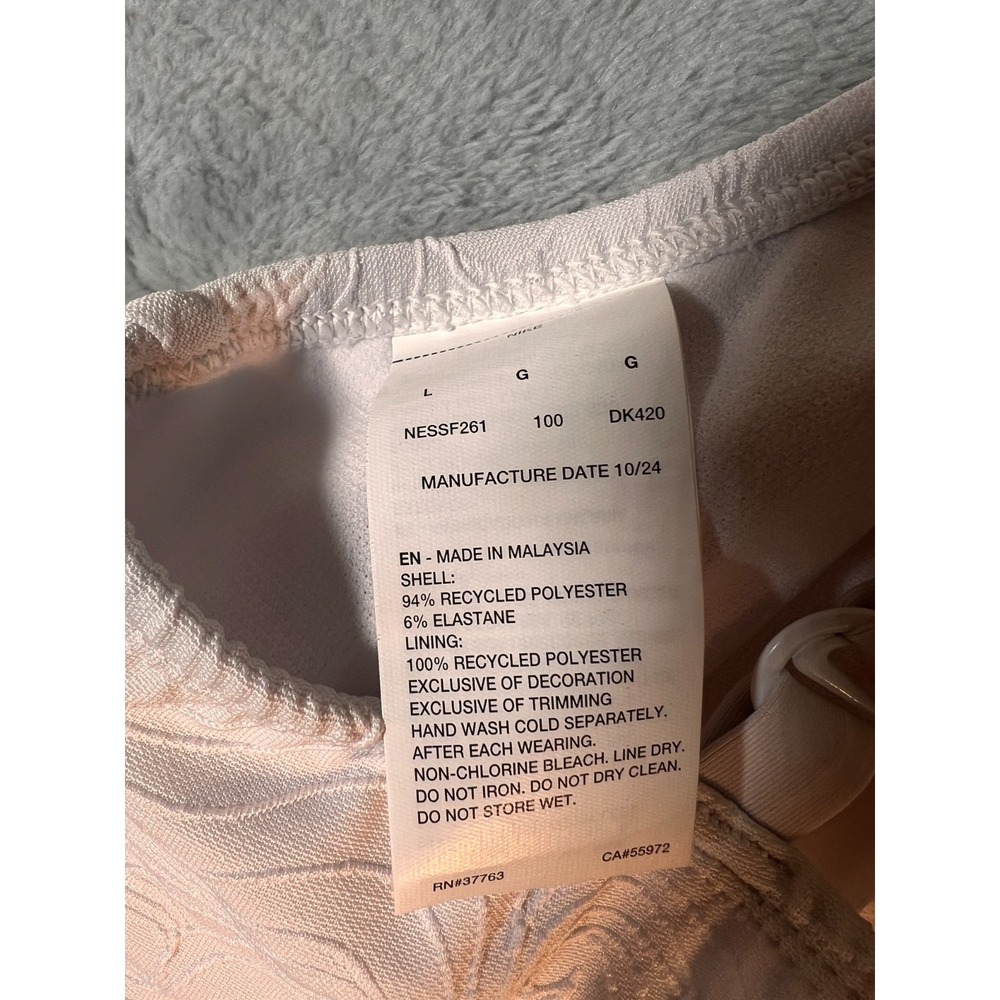 Nike Women'S V-Neck Jacquard One-Piece Swimsuit White Size‎ L MSRP $90 - Picture 14 of 16